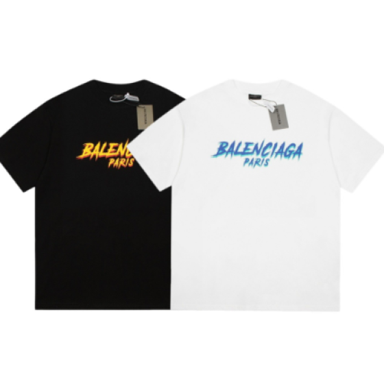 Balenciaga's new electronic letter print short-sleeved shirt